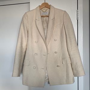 Babaton cream tweed inspired blazer